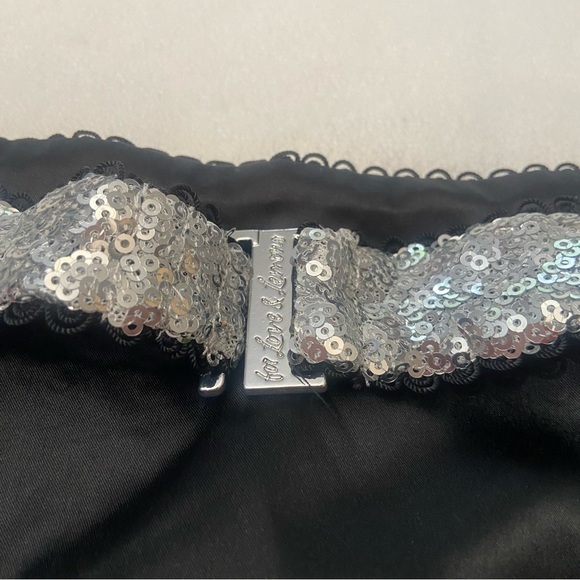 NEW! for love and lemons silver glimmer sequin high waisted panty 3791 - Picture 6 of 10